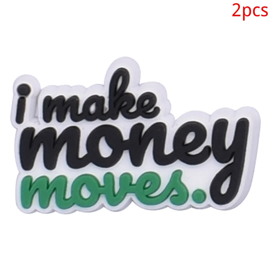 2pcs Lot Coin Money Shaped Character Shoe Buckles Charms Combination Designer for Women Accessories for Girls Adults Unisex Gift