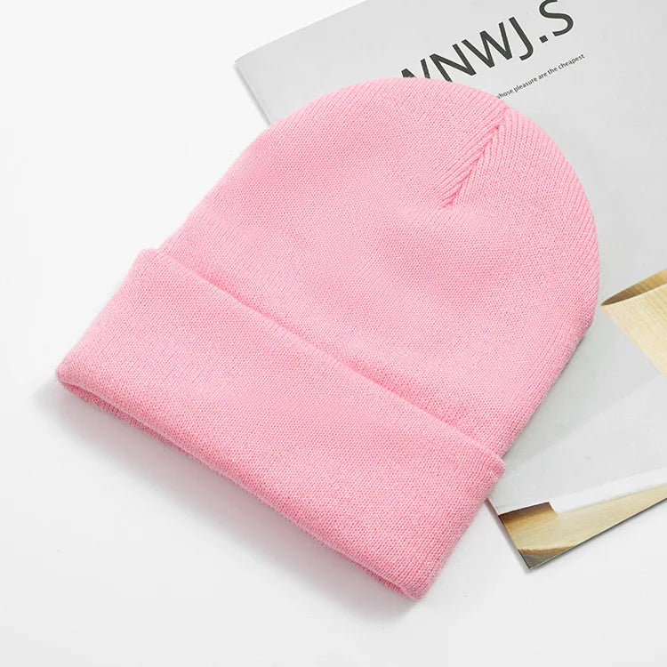 Acrylic Beanie Cap for Adult Winter Women Men Plain Skullies Beanie Hats Custom Logo Knitted Hats SKullies Skullcap