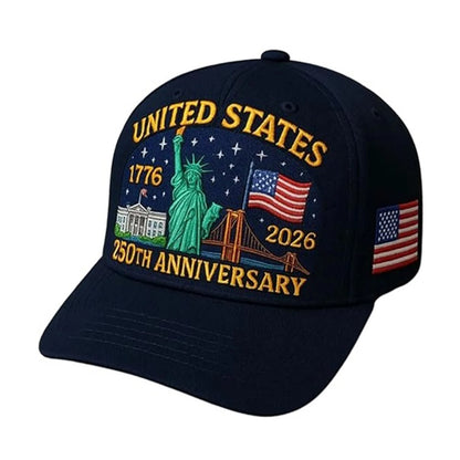 United States 250th Anniversary Cap Adjustable Washed Cotton Baseball Cap Vintage Tribute Eagle Printed Patriotic Trucker Hat