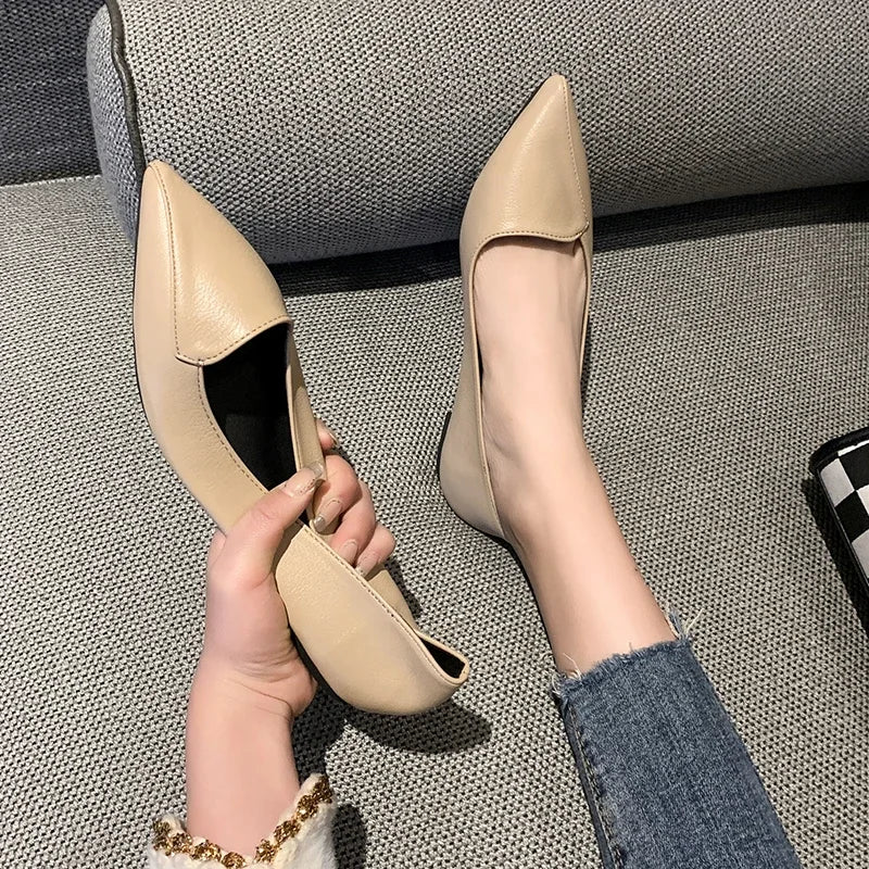 Women Fashion Pointed Toe Slip on Shoes Summer Woman Loafers Comfortable Ladies Yellow Boat Shoes Autumn Flats Zapatos Mujer