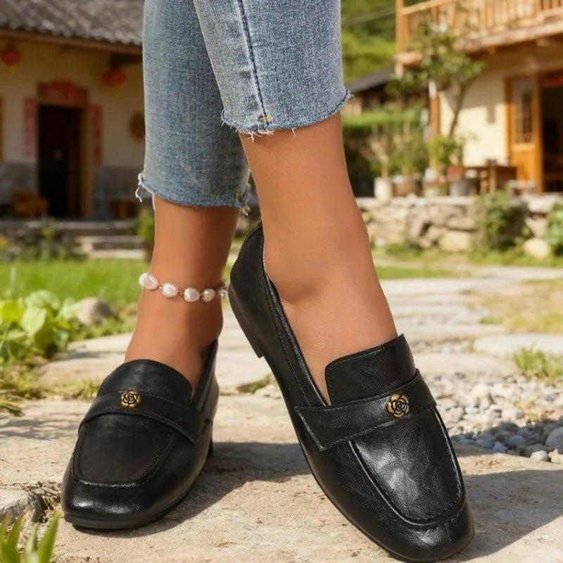 2025 New Pointed Toe Fashion Women Shoes Spring Autumn Elegant Party Daily Low Heels Pump Footwear Women Minimalist Flats Shoes