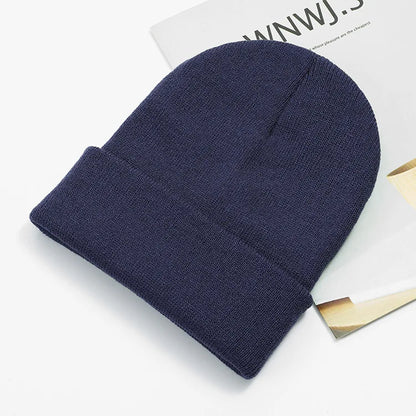 Acrylic Beanie Cap for Adult Winter Women Men Plain Skullies Beanie Hats Custom Logo Knitted Hats SKullies Skullcap