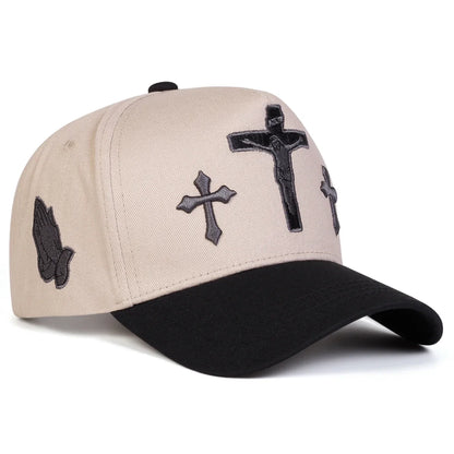 Unisex Cross Embroidery Baseball Caps Spring and Autumn Outdoor Adjustable Casual Hats Sunscreen Hat Sports Cap