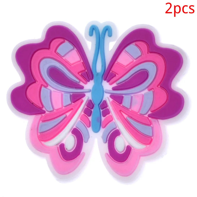 PVC Butterfly Flower Big Size Beach Bag Buckle Charms Decorations Accessories for Bog Totes Bag Woman DIY Gift Travel Pendant