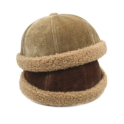 2026 Autumn and Winter Polyester Warm Solid Docker Cap Brimless Hat Beanie Landlord Sailor Cap Men and Women 115