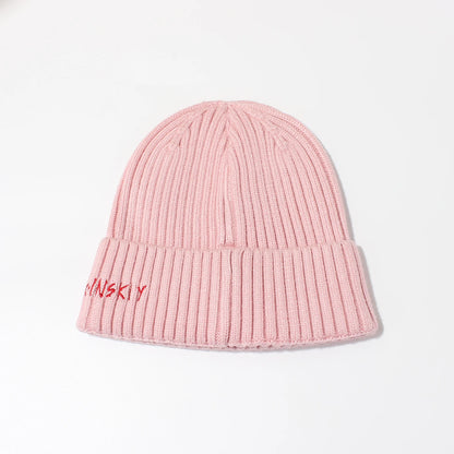 Winter Keep Warm Knitted Beanie Hat | Cold Weather Fashion Hat | Thick Unisex Letter Embroidered Cap for Men and Women |