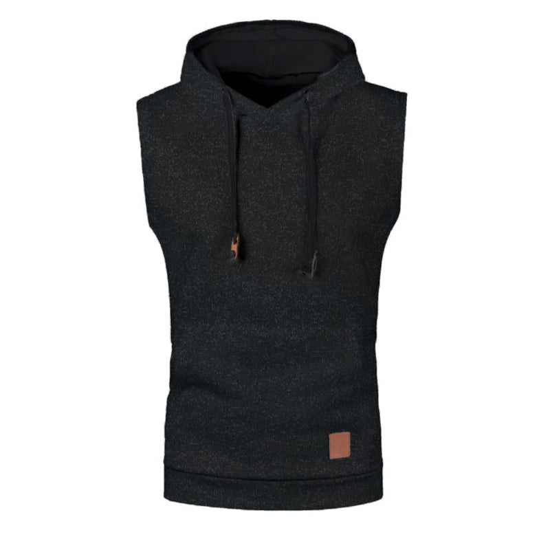 Mens Sleeveless Hoodies Fashion Casual Hooded Sweatshirt Men Bodybuilding Tank Top Sporting Shirt Waistcoat Vest Gym