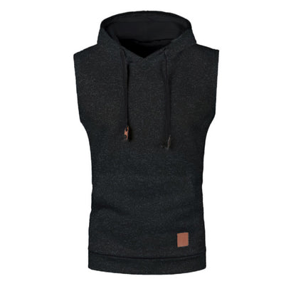 Mens Sleeveless Hoodies Fashion Casual Hooded Sweatshirt Men Bodybuilding Tank Top Sporting Shirt Waistcoat Vest Gym