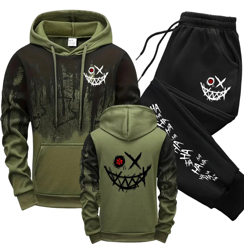 Autumn Winter Male Daily Casual Sports Jogger Suit 2025 Urban Fashion Hoodies Sportswear Men's Set Hooded Sweatshirts Sweatpants