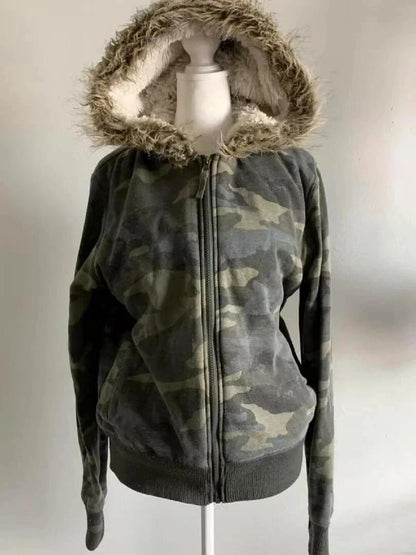Gohic Vintage Sweatshirts Women's Jackets White Print Tunic Hooded Y2k Coat Streetwear Fashion Casual Hoodies Tops Ropa Mujer