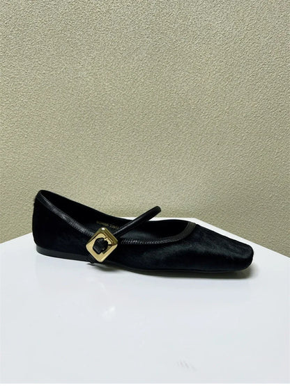 Designer Spring Autumn Women Leopard Shoes Fashion Shallow Buckle Ladies Flats Shoes Square Toe Women's Mary Jane Shoes