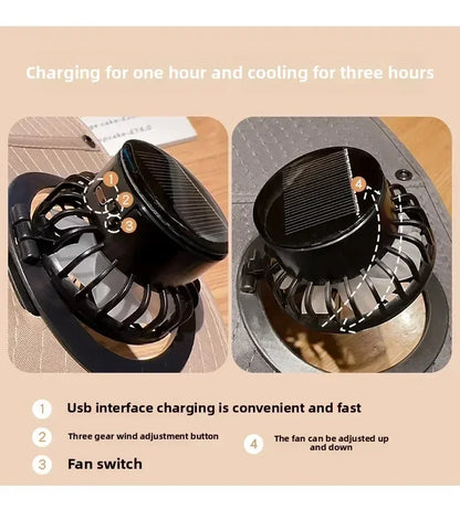 Solar Powered Fishing Hat With USB Charging Fan Adjustable Breathable Cap for Hiking Camping Outdoor Sports Father Day Gift