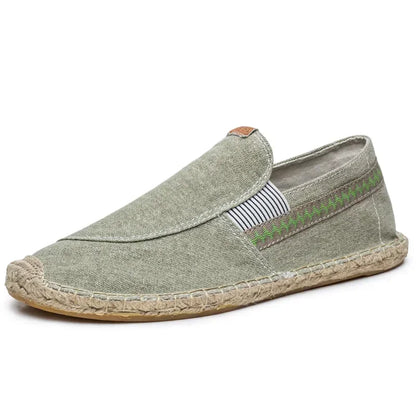 Mens Casual Vintage Loafers Flat Hemp Bottom Fishermen Shoes Driving Soft Shoes Holiday Beach Sailing Bohemian Autumn Size 38-45