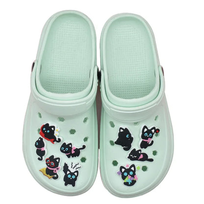 lovely cat series PVC shoe Charms Slippers Buckle combination Fit Wristbands accessories Decoration Bands gift unisex party