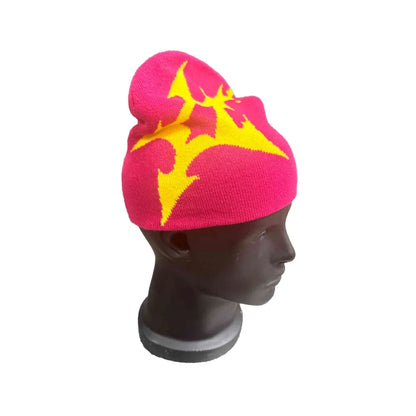 Women Hat Knitting Beanies Goth Star Caps Men Y2k Streetwear Winter Fashion Pullover Kpop Harajuku Vintage Warm Hip Hop Unisex