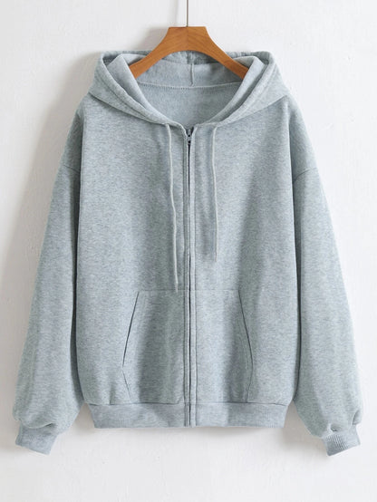 2025 Women Fleece Zip Up Hoodies Running Sports Sweatshirts Fashion Female Classic Casual Zipper Jackets Y2k Hip Hop Streetwear