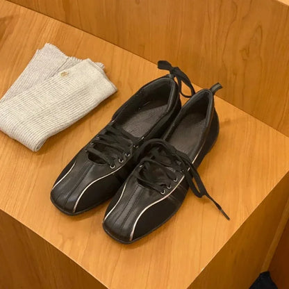 Autumn Women's Black Ballet Shoes Flat Cross Strap Functional Shoes Comfortable Soft Bottom Mary Jane Shoes Ballet Sneakers