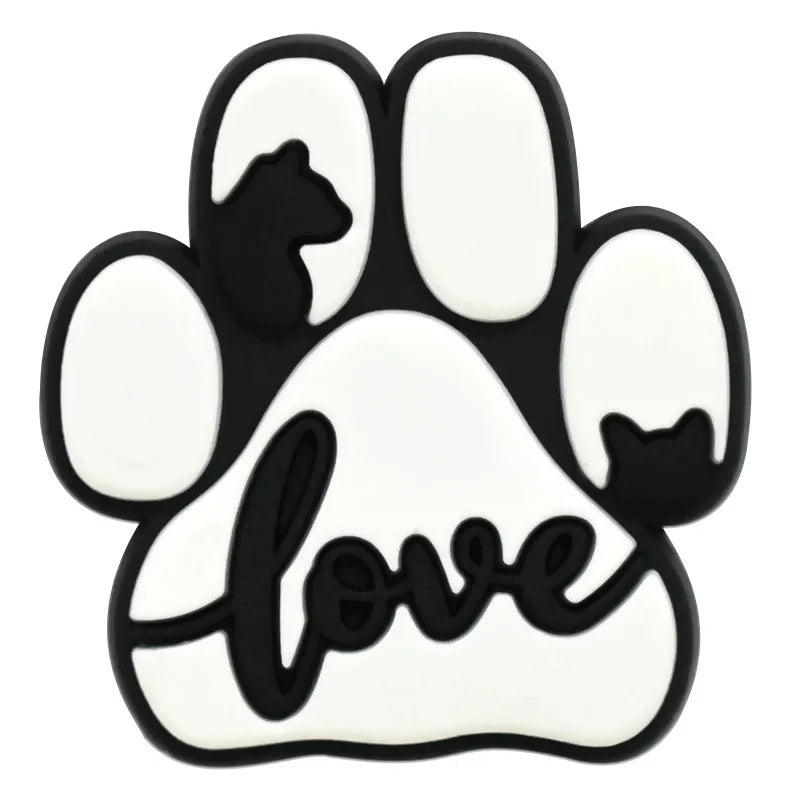 lovely dog paw PVC shoe Charms Slippers Buckle combination Fit Wristbands accessories Decoration Bands gift unisex party