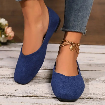 Women's Loafers 2025 New Elegant Ladies Causal Flat Shoes Square-toe Spring Autumn Shallow Women's Fashion Ballet Shoes Simple