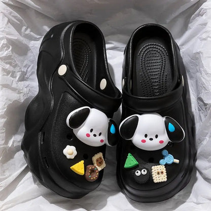 Women DIY Cute Animal button Decor Clogs Fashion Summer Spring Autumn Beach Sandals Cave Hole Female Garden Shoes Students Girls