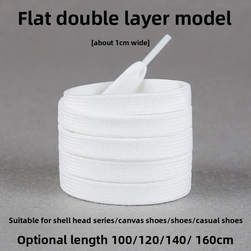 White Shoelaces Round Canvas Shoes Sports Casual Sneakers Basketball Shoes Flat Men and Women Cotton Versatile Pure White