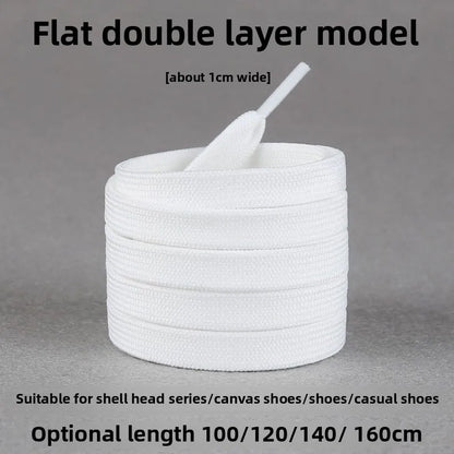White Shoelaces Round Canvas Shoes Sports Casual Sneakers Basketball Shoes Flat Men and Women Cotton Versatile Pure White