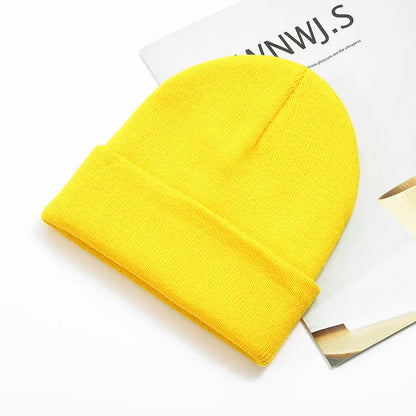 Acrylic Beanie Cap for Adult Winter Women Men Plain Skullies Beanie Hats Custom Logo Knitted Hats SKullies Skullcap