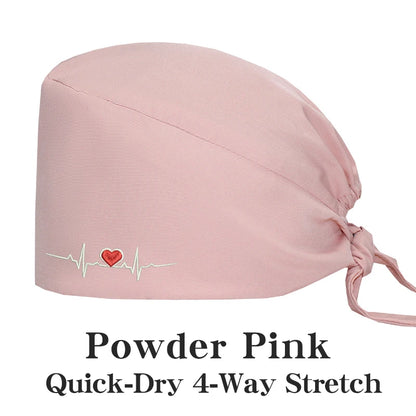 ECG Embroider Working Hats for Man Woman Pet TOOTH Clinic Scrub Caps Quick Dry Breathable Dentist Cap MSG-03
