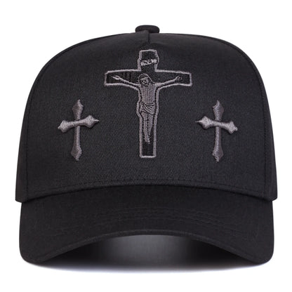 Unisex Cross Embroidery Baseball Caps Spring and Autumn Outdoor Adjustable Casual Hats Sunscreen Hat Sports Cap