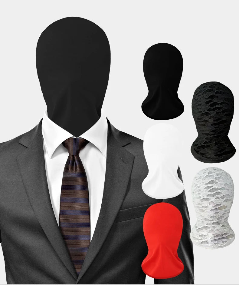 Balaclava Summer Full Face Breathable Mask Translucent UV Protection Face Cover Elastic Halloween Role Playing Ice Silk Cosplay