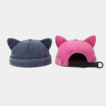 2024 Spring Summer Cotton Solid Color Docker Cap Brimless Hat Beanie Landlord Sailor Cap Women 01