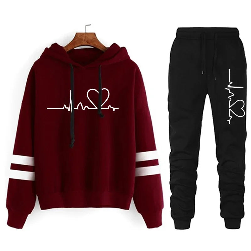 Womens Tracksuit Casual Stripe Versatile Sweatshirt Black Sweatpants Loose Print High Quality Outfits Single Piece Hoodies Pants