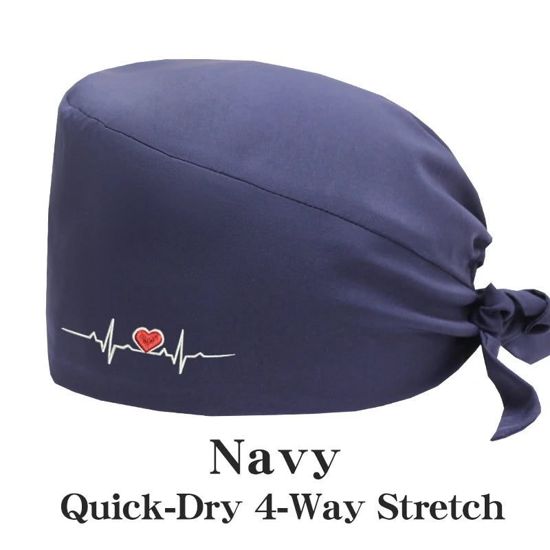 ECG Embroider Working Hats for Man Woman Pet TOOTH Clinic Scrub Caps Quick Dry Breathable Dentist Cap MSG-03