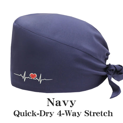 ECG Embroider Working Hats for Man Woman Pet TOOTH Clinic Scrub Caps Quick Dry Breathable Dentist Cap MSG-03