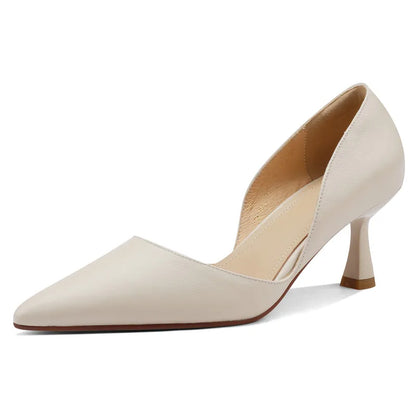 FEDONAS Basic Women Pumps Spring Summer Dress Office Ladies Pointed Toe Thin Heels Genuine Leather Shoes Woman Fashion Elegant