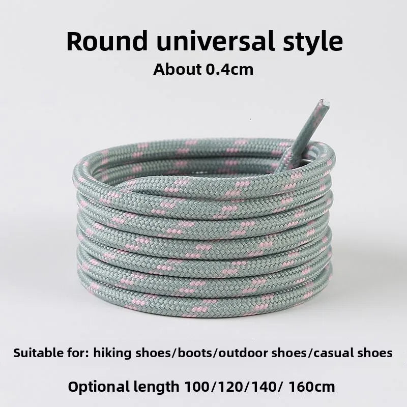 Light Gray Shoelaces Sports Shoes Wear-resistant Rope Men's Round Style Women's Flat Shoelaces Rope Casual Flat Round Sneakers