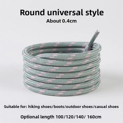 Light Gray Shoelaces Sports Shoes Wear-resistant Rope Men's Round Style Women's Flat Shoelaces Rope Casual Flat Round Sneakers