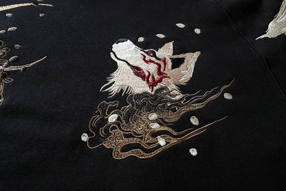 High Quality Embroidery Man Women Hoodies Harajuku 100% Cotton Hooded Sweatshirts Autumn Long Sleeve Black Pullover Loose Tops