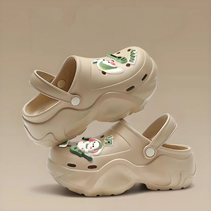 Women DIY Cute Animal button Decor Clogs Fashion Summer Spring Autumn Beach Sandals Cave Hole Female Garden Shoes Students Girls