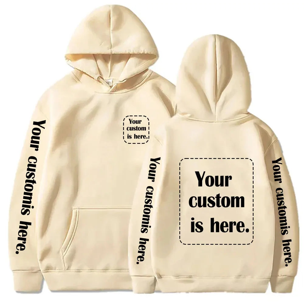 2026 Student Casual Custom Printed Text DIY Hoodie Customized Personalized Hoody Custom Hoodies Text Sweatshirt Clothes