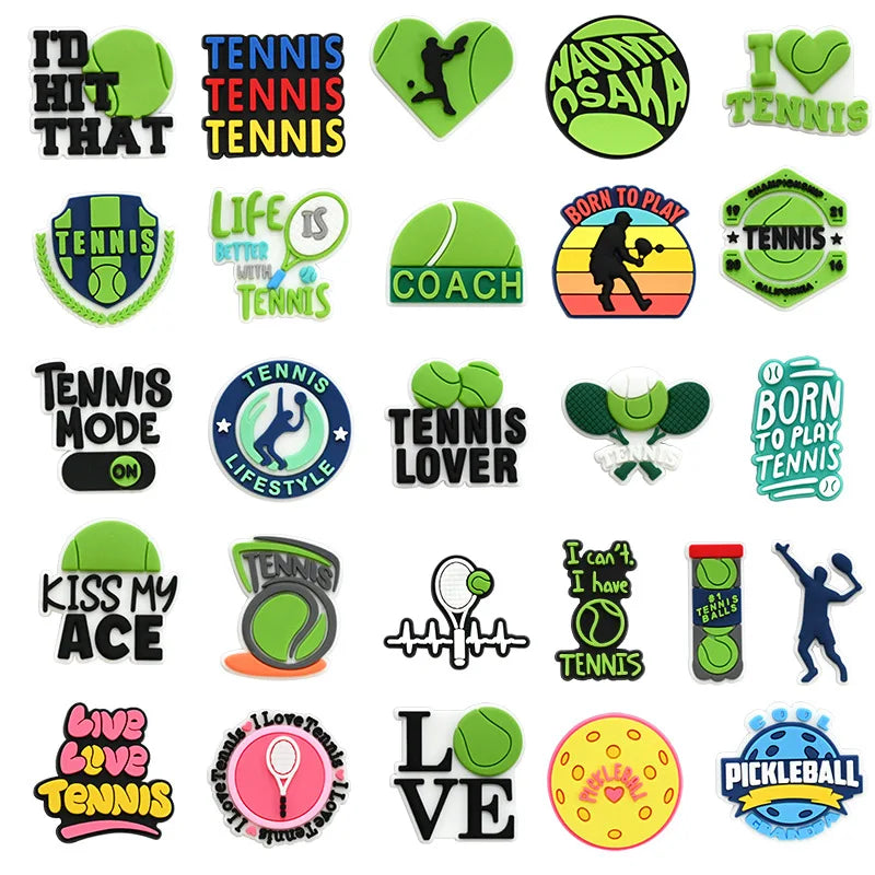 tennis mode series PVC shoe Charms Slippers Buckle combination Fit Wristbands accessories Decoration Bands gift unisex party
