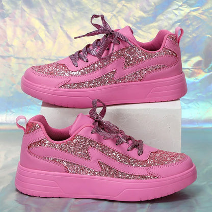 Women Purple Platform Sports Shoes Women Thick Sole Breathable Black Casual Shoes Fashion Slip On 2025 Outdoor Walking Sneakers