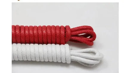 Solid Color Cotton Waxed Shoelaces Leather Waterproof Round Shoe Laces Boots Shoelace Shoestring Accessories