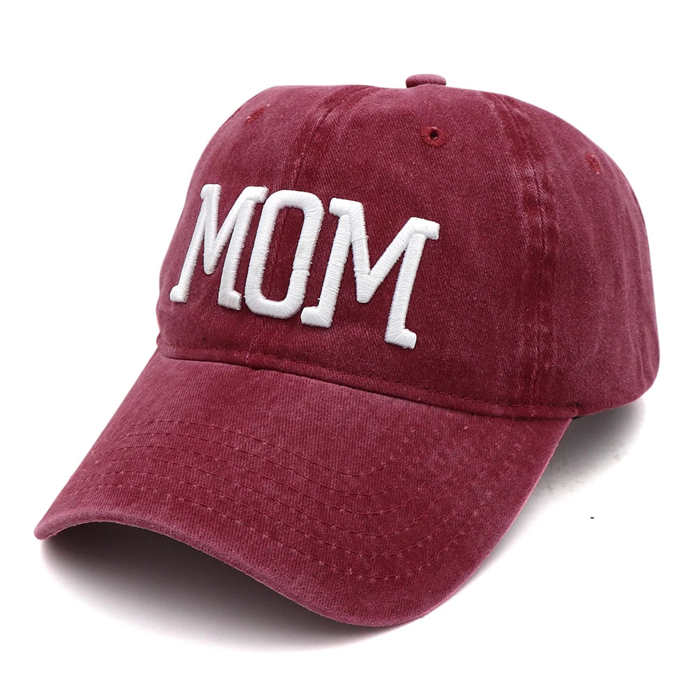KOEP MOM And DAD Baseball Cap Fishing Caps Men Outdoor Women Washed And Worn Pregnancy Announcement Hats 3D Embroidery