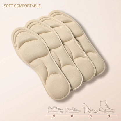 4PCS 5D Massage Memory Foam Insoles Thickening Breathable Cushion Cushioning Comfort Suitable For High Heels Insoles
