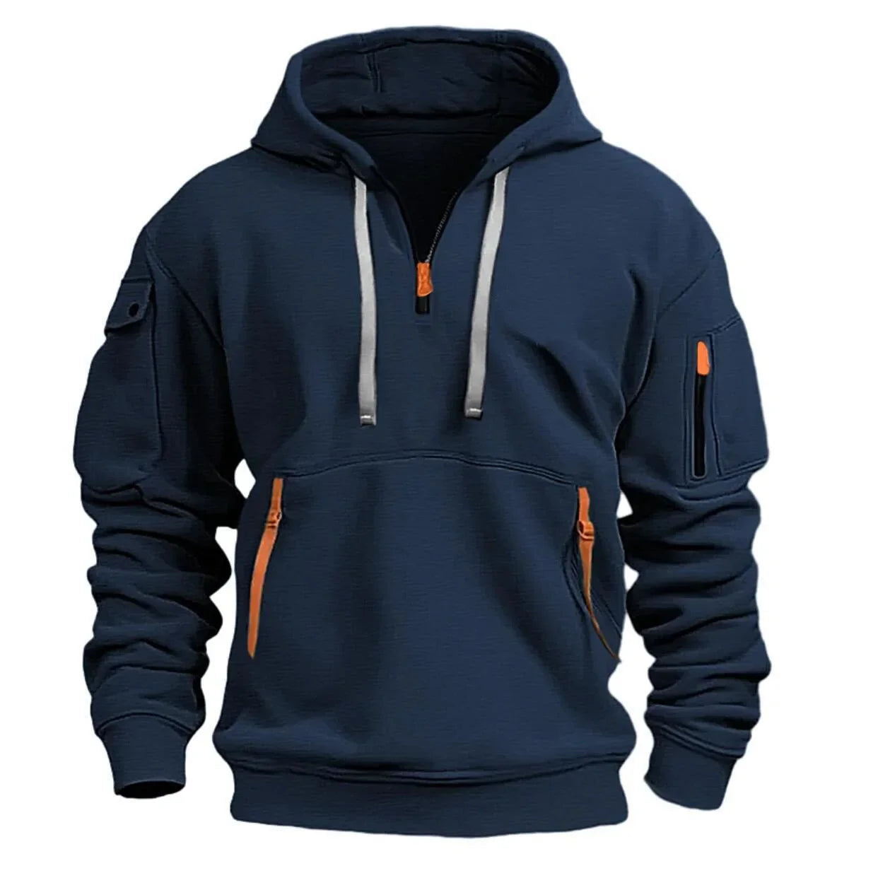 Men's Hoodies Aesthetic Fashion Multi-pocket Zipper Brand Streetwear Plus Size Loose Pullover Clothing Men Sweatshirts 2024 New