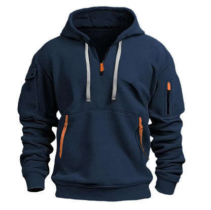 Men's Hoodies Aesthetic Fashion Multi-pocket Zipper Brand Streetwear Plus Size Loose Pullover Clothing Men Sweatshirts 2024 New
