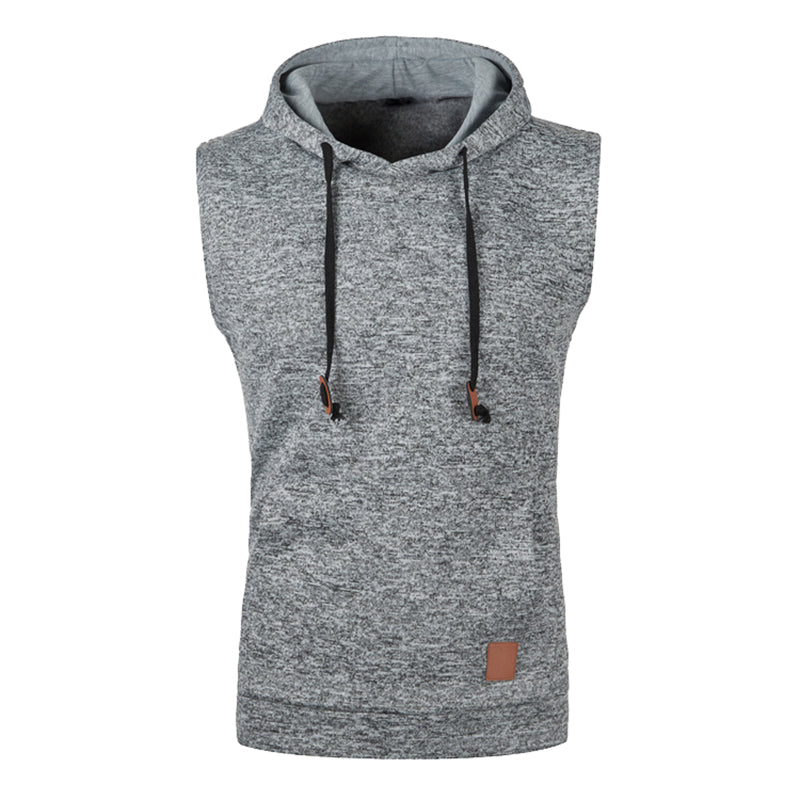 Mens Sleeveless Hoodies Fashion Casual Hooded Sweatshirt Men Bodybuilding Tank Top Sporting Shirt Waistcoat Vest Gym