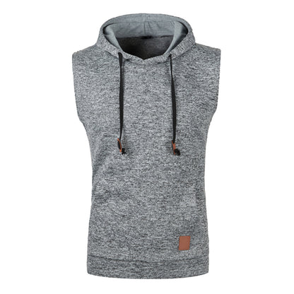 Mens Sleeveless Hoodies Fashion Casual Hooded Sweatshirt Men Bodybuilding Tank Top Sporting Shirt Waistcoat Vest Gym