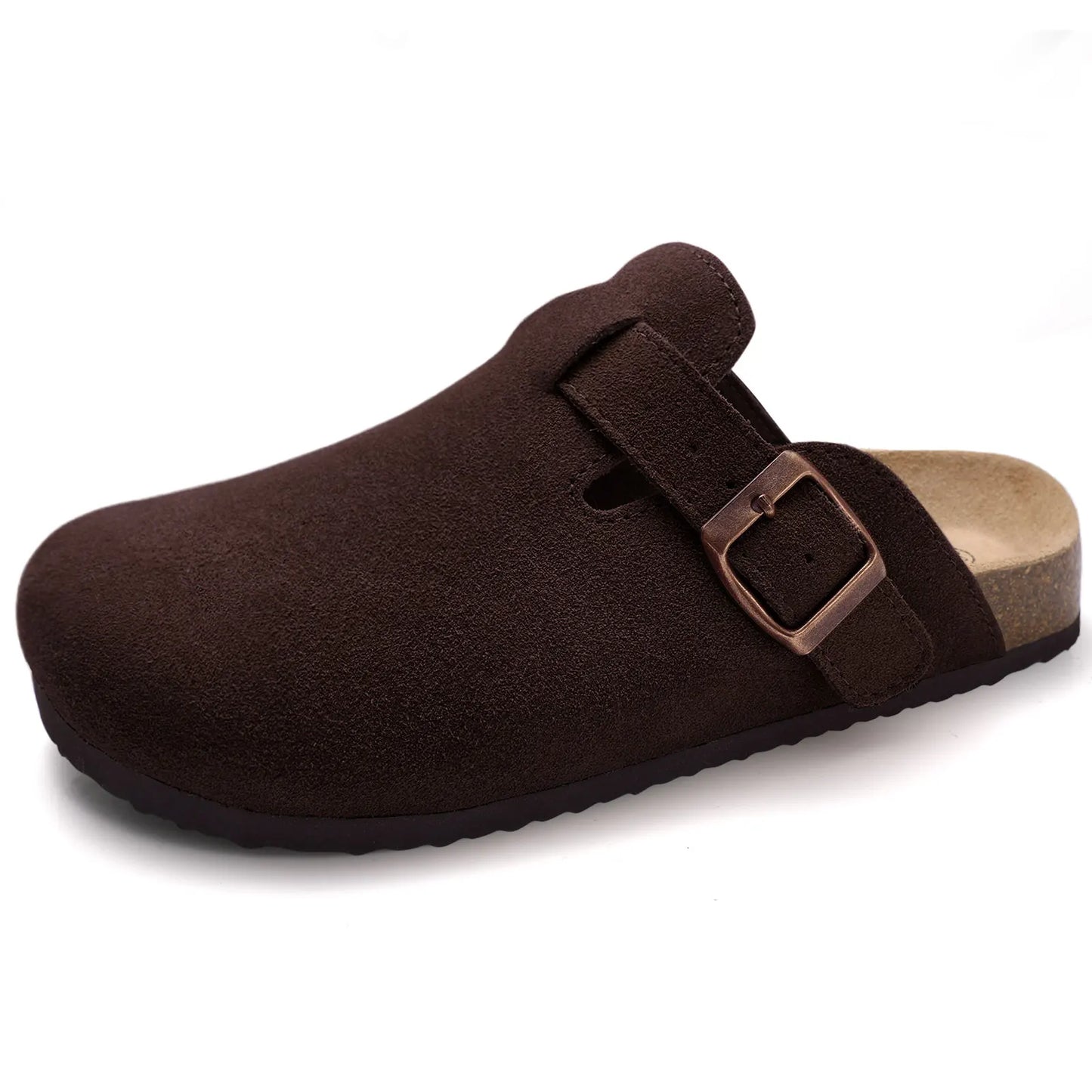 Comwarm Fur Lined Clogs For Women Men Winter Fuzzy Cork Slippers Fur Cork Mules Short Plush House Cork Shoes Winter zuecos mujer